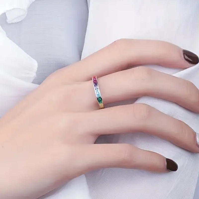 Stackable Zirconia Birthstone Rings for Women